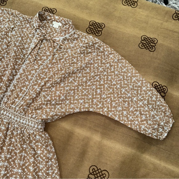 Shoshanna Women'S Beige Three-Quarter Sleeve Elastic Waist Dress Size 6 - Picture 7 of 17